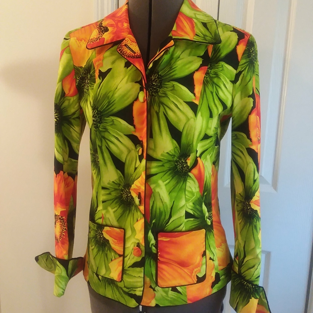 Joseph Ribhoff Women's Jacket Sz 6 Floral